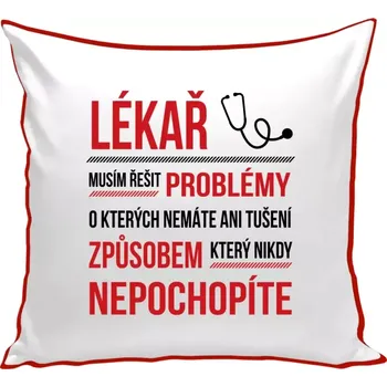 Polštář Polštář barevný 32x32 cm Musím řešit problémy - lékař