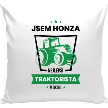 Polštář Polštář bílý 40x40 cm Nejlepší v okolí - traktorista