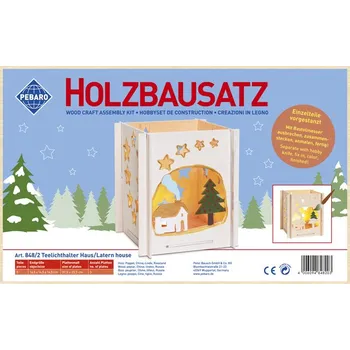 Svícen Pebaro - stavebnice dřevěná - držák na čajovou svíčku domek