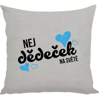 Polštář Polštář lněný 40x40 cm Nej dědeček na světě