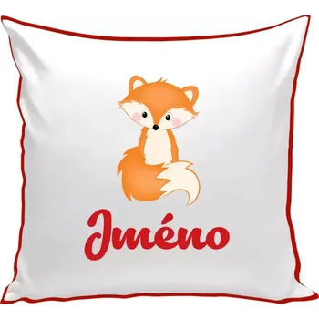 Polštář Polštář barevný 32x32 cm Lištička se jménem