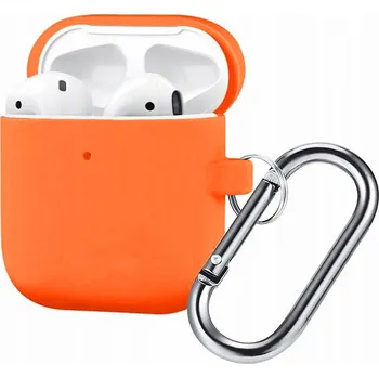 Příslušenství pro sluchátka ACM Silikonový kryt s karabinou pro AirPods 1, 2 - Oranžová