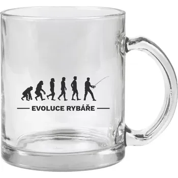 Hrnek 330 ml - skleněný Evoluce - rybář