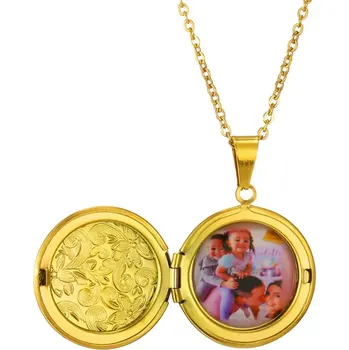 Řetízek Řetízek otevírací medailonek na fotku - ZLATÁ KVĚTINKA