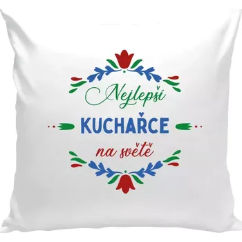 Polštář Polštář bílý 40x40 cm Nejlepší kuchařce na světě