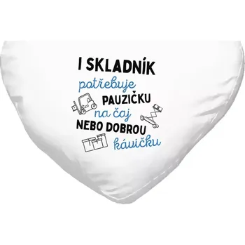 Polštář Polštář srdce 40x35 cm I skladník potřebuje pauzičku