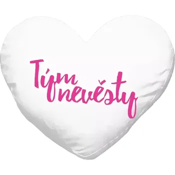 Polštář Polštář srdce 40x35 cm Tým nevěsty - nápis 2