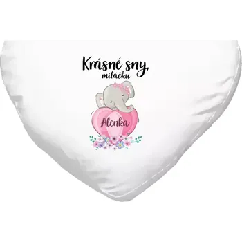 Polštář Polštář srdce 40x35 cm Krásné sny, miláčku