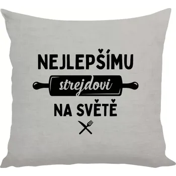 Polštář Polštář lněný 40x40 cm Nejlepšímu strejdovi na světě - váleček