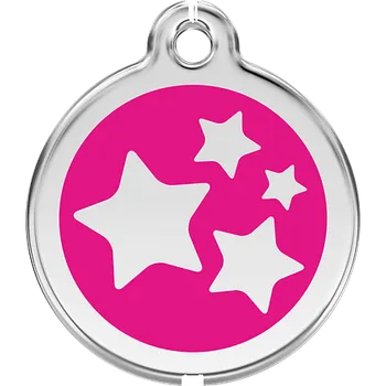 psí známka Známka Red Dingo Hvězdičky tmavě růžová velikost známky: M - 30 mm
