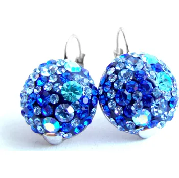 Náušnice Steel Jewelry Náušnice modré krystalky z chirurgické oceli NS090380 dárkové balení zdarma