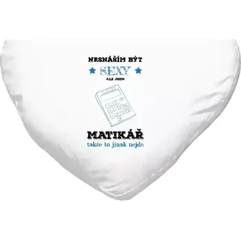 Polštář Polštář srdce 40x35 cm Nesnáším být sexy, ale jsem matikář
