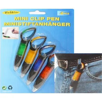 TOP WRITE Mini pero s přívěškem 4ks různé barvy
