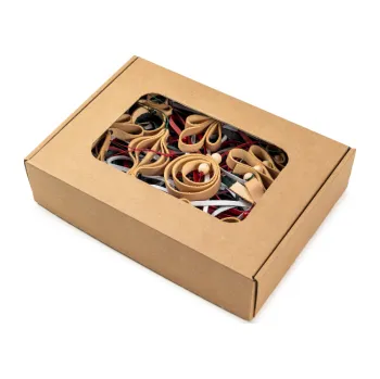 Vánoční dekorace Kožené vánoční ozdoby - Set 12ks - listové těsto