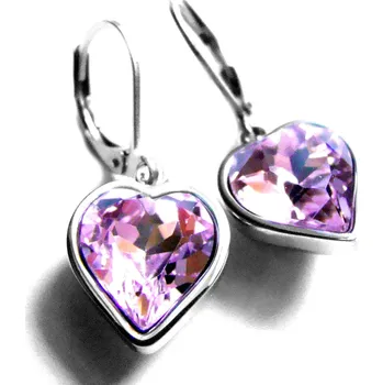 Náušnice Steel Jewelry Náušnice růžové srdce z chirurgické oceli NS151113 dárkové balení zdarma