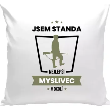 Polštář Polštář bílý 40x40 cm Nejlepší v okolí - myslivec