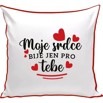 Polštář Polštář barevný 32x32 cm Moje srdce bije jen pro tebe