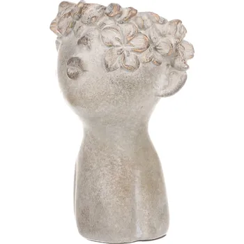 Stojan na květiny Autronic Obal na květiny betonový, tvar hlavy, barva měděná BMO3275 COP