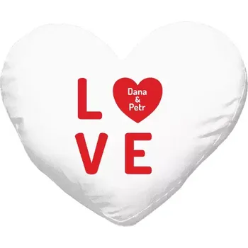Polštář Polštář srdce 40x35 cm Love se jmény
