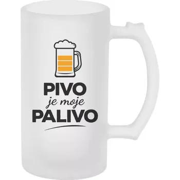 Sklenice Pivní půllitr - Pivo je moje palivo - matný