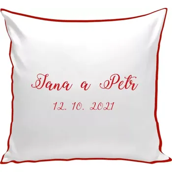 Polštář Polštář barevný 32x32 cm Jména a datum písmo 3