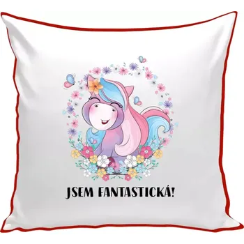 Polštář Polštář barevný 32x32 cm Jsem fantastická