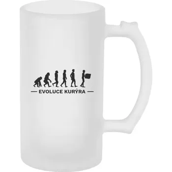 Sklenice Půllitr pro kurýry - Evoluce - kurýr - matný