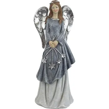 Vánoční dekorace Morex X5484-21 anděl 25,5 cm šedý