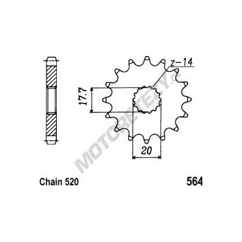 Řetězová sada pro motocykl Řetězové kolečko YAMAHA XVS 125 Drag Star rok 00-04