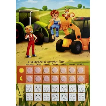 Motivační tabulka kluci s traktorem