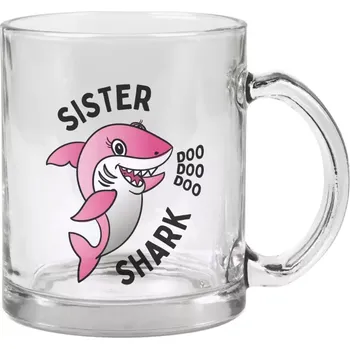 Hrnek 330 ml - skleněný Sister Shark