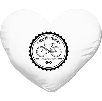 Polštář Polštář srdce 40x35 cm Nejlepší cyklista od roku