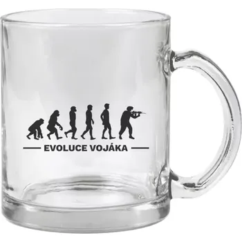Hrnek 330 ml - skleněný Evoluce - voják