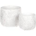 Autronic Obal betonový-sada 2ks, motiv jehličí, bílo-stříbrné GD619