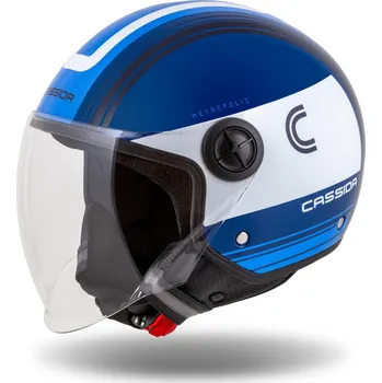 Helma na motorku Přilba handy metropolis, cassida (modrá/tmavě modrá/bílá, vel. s)