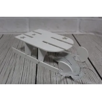 Vánoční ozdoba Dekorace ozdobné saně (20x10 cm) - BÍLÉ