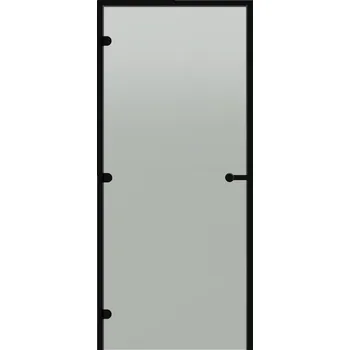 Dveře do parní sauny ALU HARVIA 9x21, satinované 890x2090 mm, černý rám