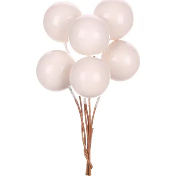 umělá květina Autronic Koule na drátku, bílá barva. Cena za 1sáček (36ks) KN6155-WH