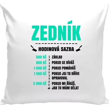 Polštář Polštář bílý 40x40 cm Hodinová sazba - zedník