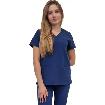 Zdravotnický oděv Dámská zdravotnická mikina tmavě modrá – BASIC PREMIUM (XXL)