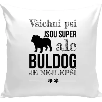 Polštář Polštář bílý 40x40 cm Buldog je nejlepší