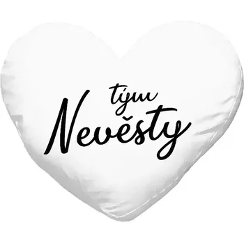 Polštář Polštář srdce 40x35 cm Tým nevěsty - nápis