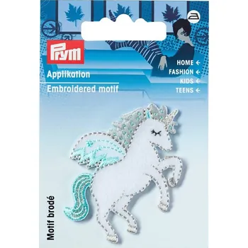 Nášivka PRYM Nášivka jednorožec, nažehlovací, bílá/mátová