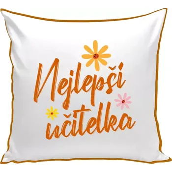 Polštář Polštář barevný 32x32 cm Nejlepší učitelka
