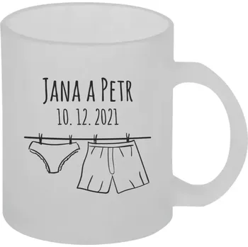 Hrnek 330 ml - skleněný matný Spodní prádlo se jmény