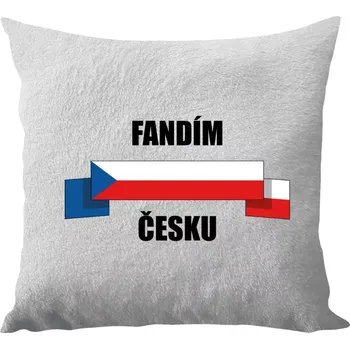 Polštář Polštář bílý 40x40 cm - dlouhý chlup Fandím Česku