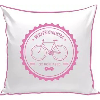 Polštář Polštář barevný 32x32 cm Nejlepší cyklistka od roku