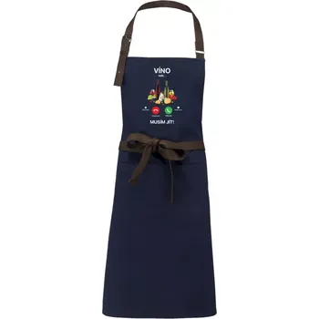 Kuchyňská zástěra Zástěra Kariban Vintage Víno volá... musím jít!