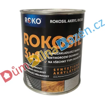 barva na kov Rokospol Rokosil Akryl 3v1 RK300 samozákladující barva Barva: ČSN 8440, Velikost: 0,6 l