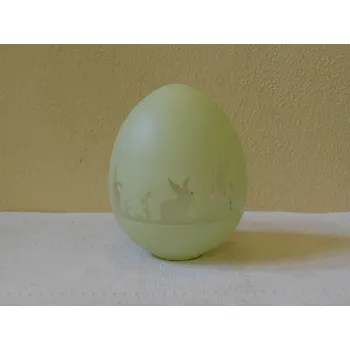 Velikonoční dekorace ZELENÉ SKLENĚNÉ VEJCE SE ZAJÍČKY